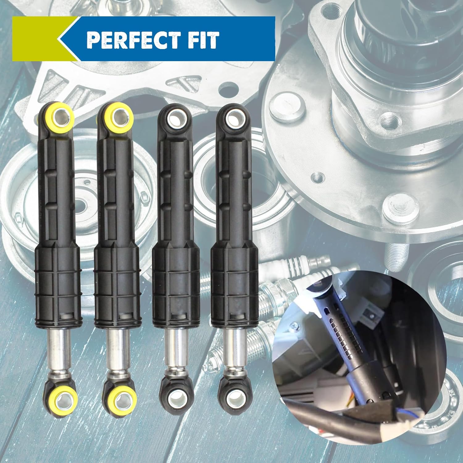 Washer Shock Absorber DC66-00470A and DC66-00470B for Samsung Washing Machine Replaces AP4206426, 2020946, DC66-00650C, DC66-00650D(4-Pack)