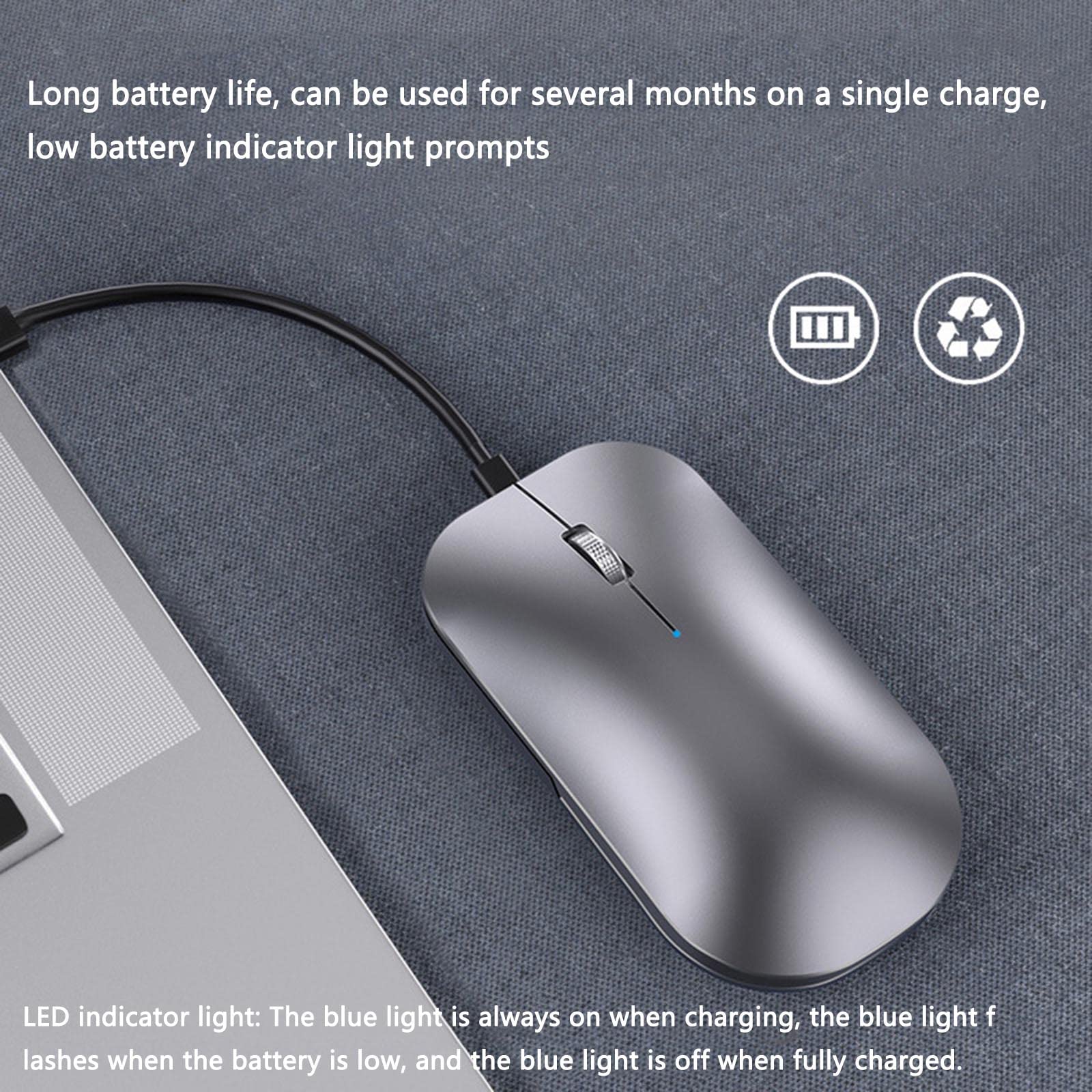 Mysz Mysz bezprzewodowa Mysz komputerowa do laptopa USB do gier Bluetooth Ergonomiczna mysz z możliwością ładowania Urządzenie wskazujące Bezprzewodowa, podwójny tryb Ciche, czterokierunkowe kółko prz