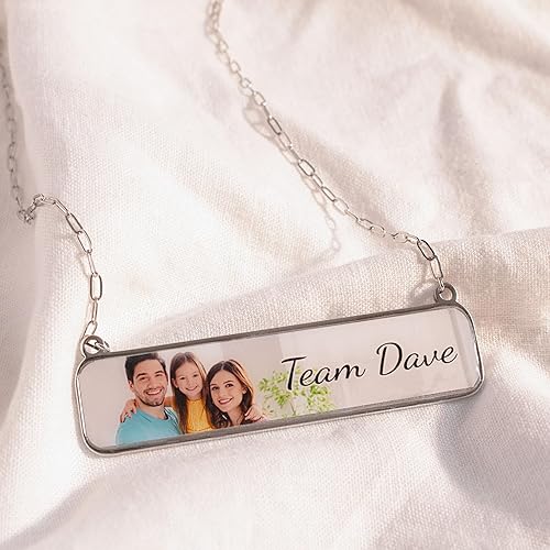 Miniatura 9 de Personalized Photo Necklace Gift 4k High Quality Print, Customizable Bar Necklace for Cherished Memories (Personalized Photo Necklace Gift 4k High