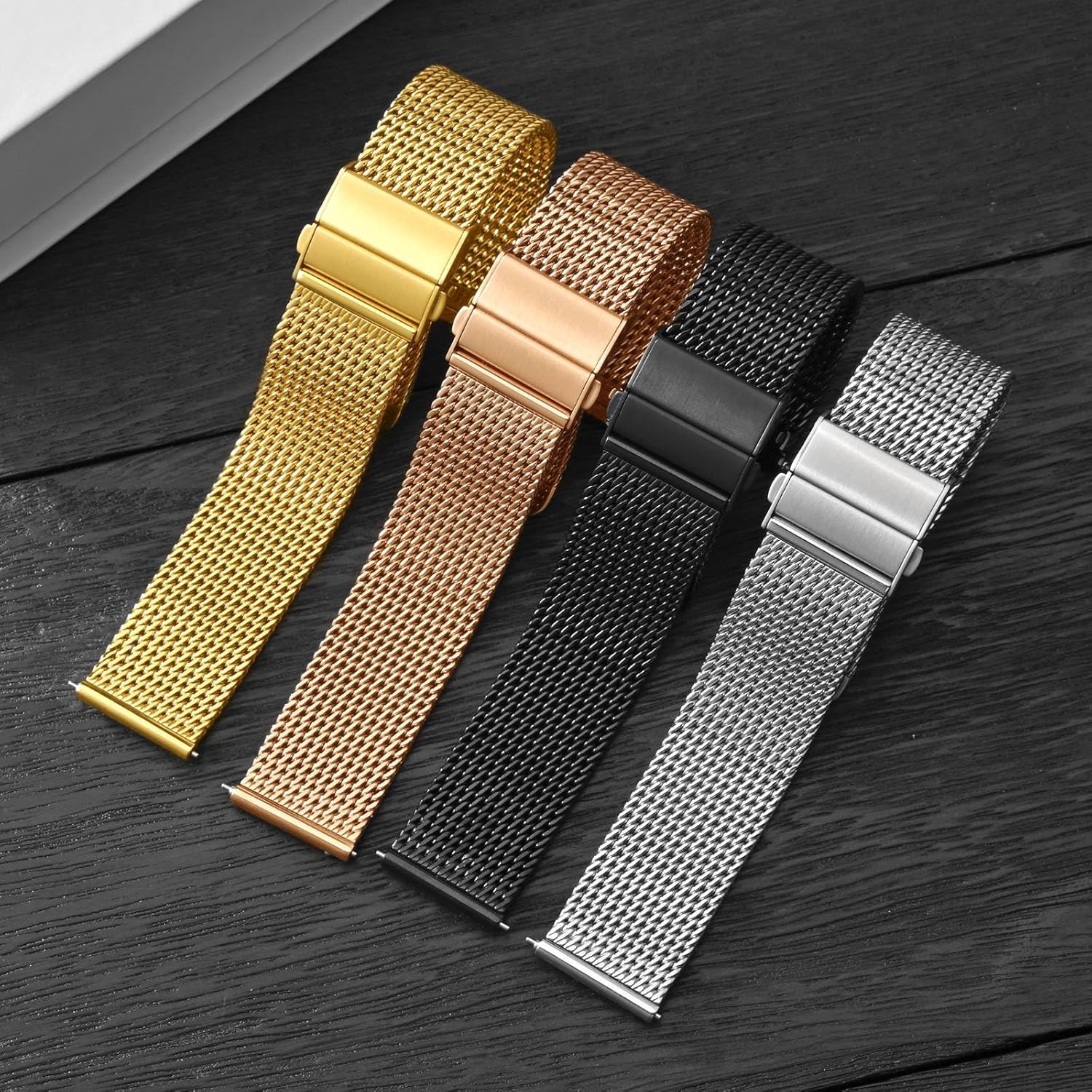 BISONSTRAP Metal Watch Bands, Foldover Clasp, 316L Stainless Steel Mesh Watch Straps, Quick Release Replacement Band for Men and Women, 18mm 20mm 22mm - Image 7