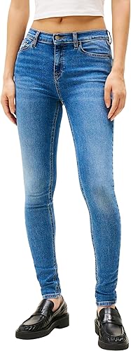 Tommy Jeans Vaqueros Mujer Nora Skinny Talle Medio, Azul (Denim Medium), 34W/24L