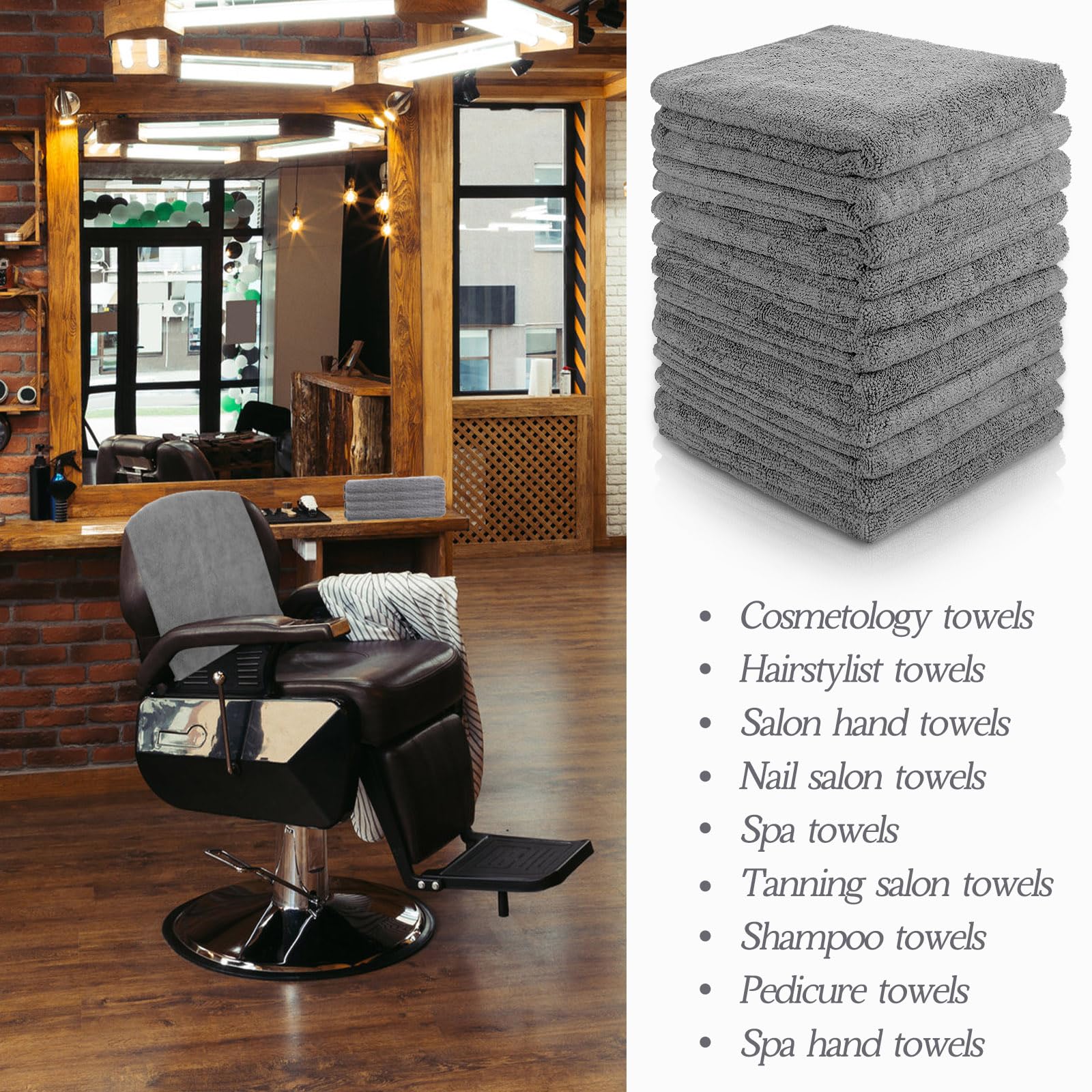 Shimeyao 48 Pack Bleach Proof Microfiber Salon Towels 16 x 26 Inch