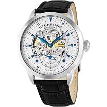 Mens Automatic Skeleton Watch - Leather Strap, Mechanical Executive Watch