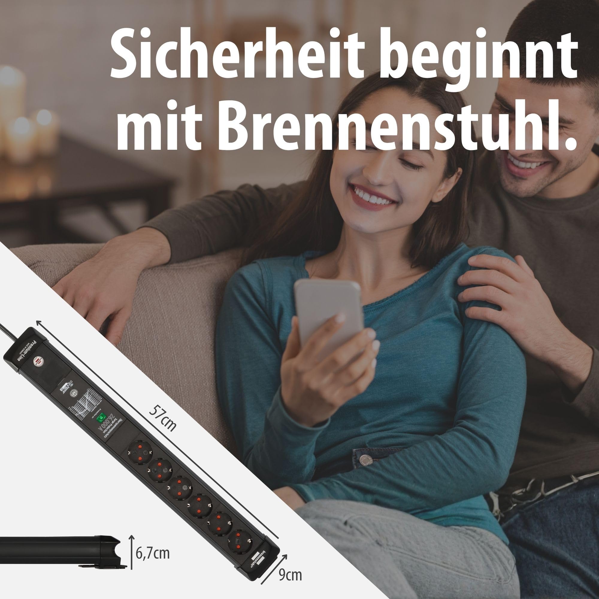 Brennenstuhl Connect Premium-Line WiFi Steckdosenleiste 6-Fach, 1,8m