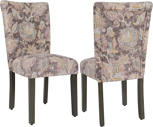 Miniatura 28 de HomePop Classic Parsons - Silla de comedor, terciopelo azul Azul terciopelo,Tejido gris,Tejido gris pizarra,Azul geométrico,Pasley colorido,Tejido