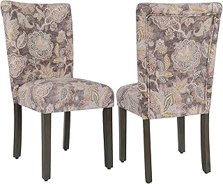 HomePop Parsons Classic Upholstered Accent Dining Chair, Set of 2, Multi...