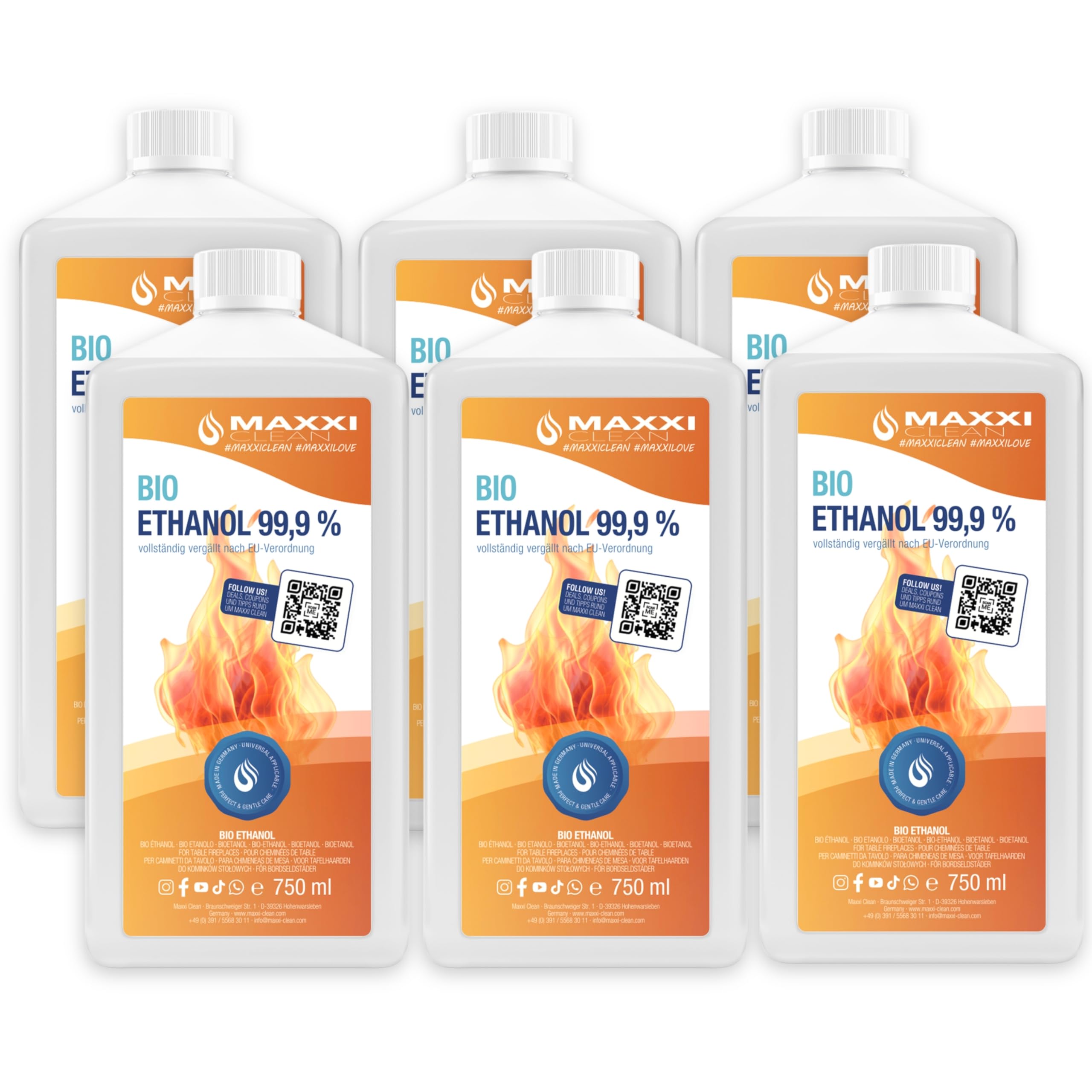 BRESTOL Bioethanol 2x 1000ml - Geruchsfreier Brennstoff Für Kamine & Tischkamine