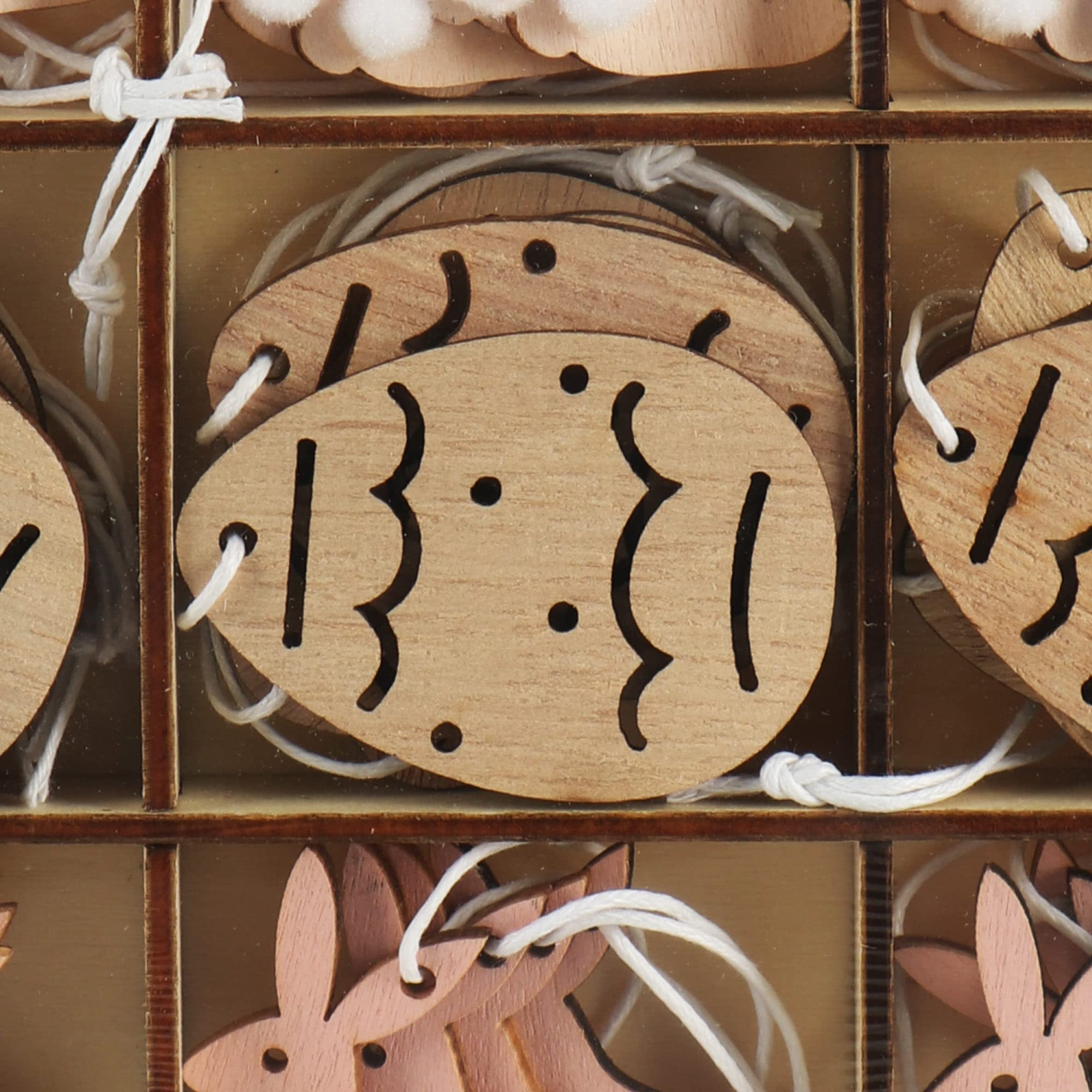 COM-FOUR® 36x decoratieve hangers voor Pasen - houten hangers voor de