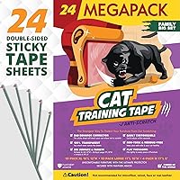 Vista 36 de Paquete de 18 hojas de cinta protectora de muebles para arañazos de gatos, entrenamiento adhesivo de doble cara (8 XL, 8 grandes, 2 medianos)