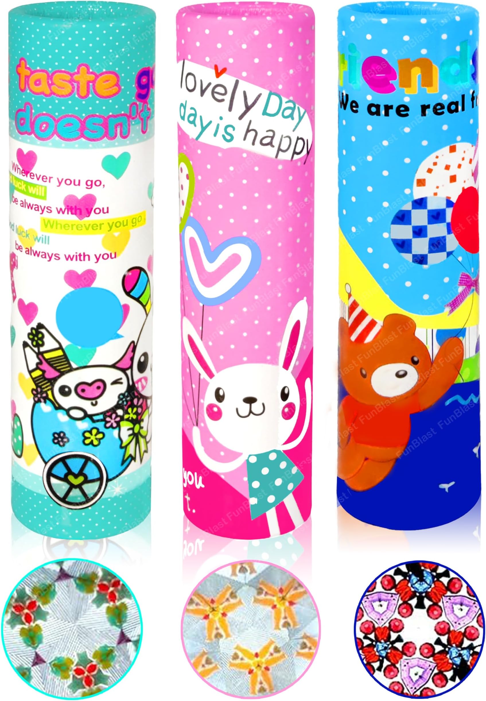 Kaleidoscope for Kids, Pack of 3 Fun Magic Kaleidoscopes, Best Birthday Return Gifts for Kids, Kaleidoscope for Kids Return Gift, Toy for Kids (Color May Vary)
