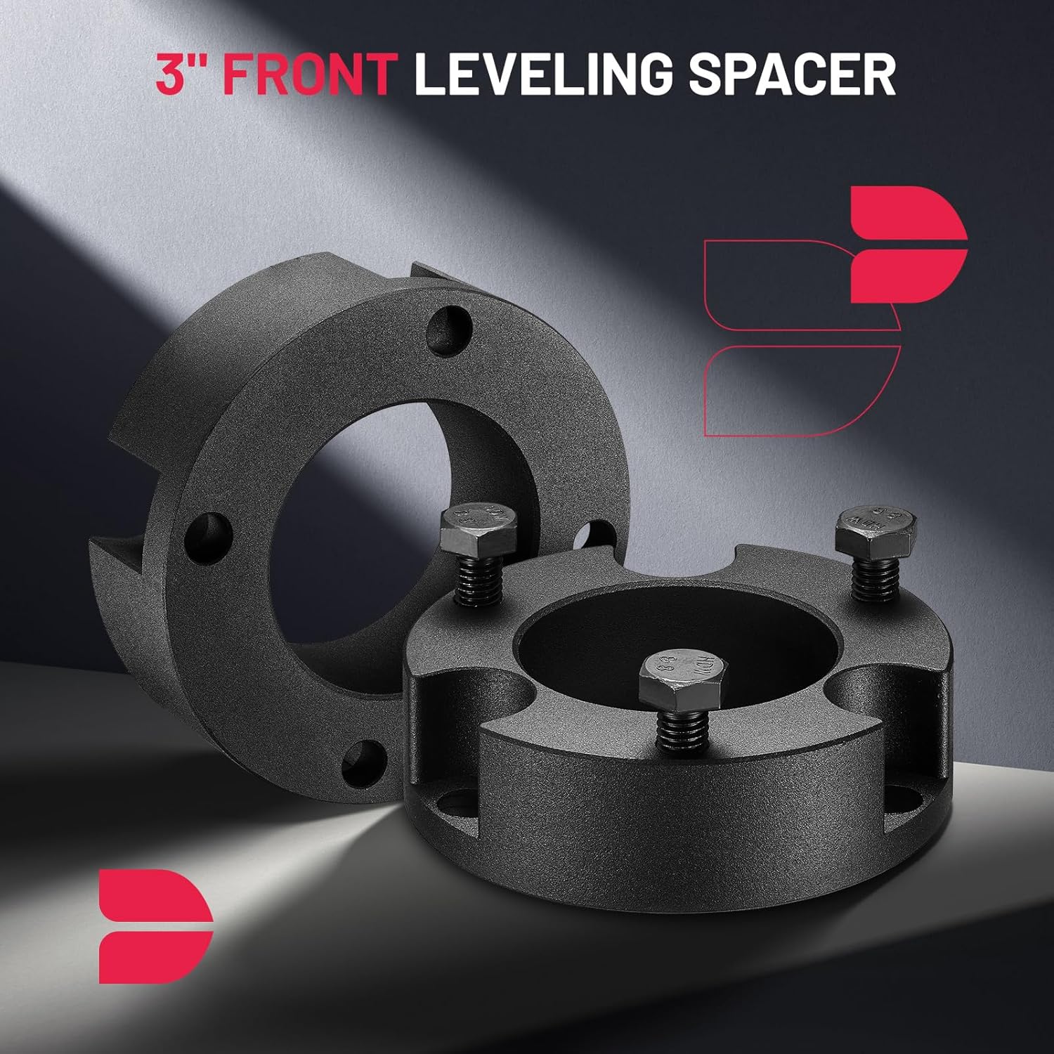 BDFHYK Leveling Lift Kits Compatible with Toyota Tacoma, 3" Front and 2" Rear Leveling Lift Kit for 1995-2004 Tacoma 2WD 4WD, 6061 T6 Aluminum Billet Strut Spacers, 6 Lug Wheel Bolt Pattern Only