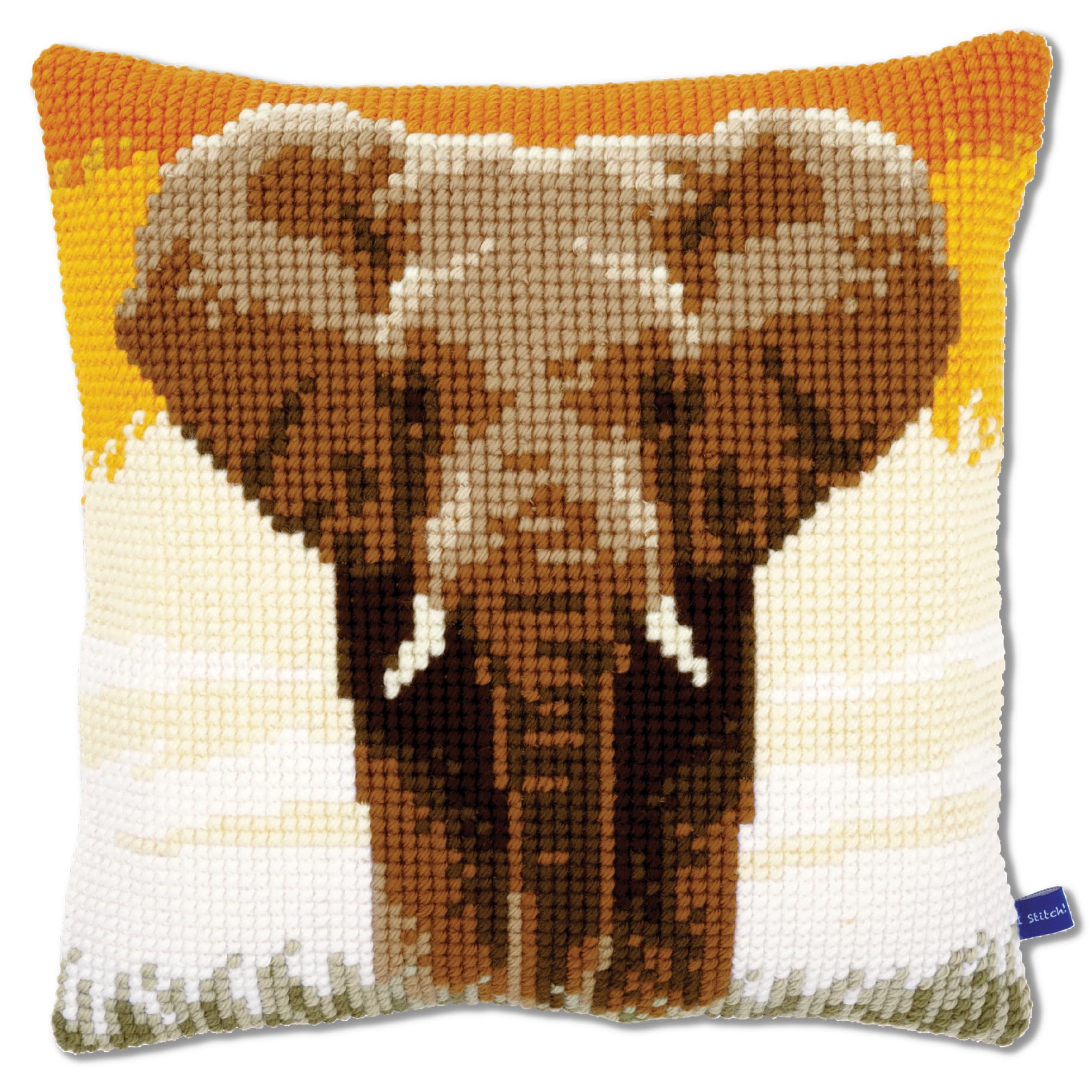 Vervaco "Elephant in the Savannah" Cross Stitch Cushion