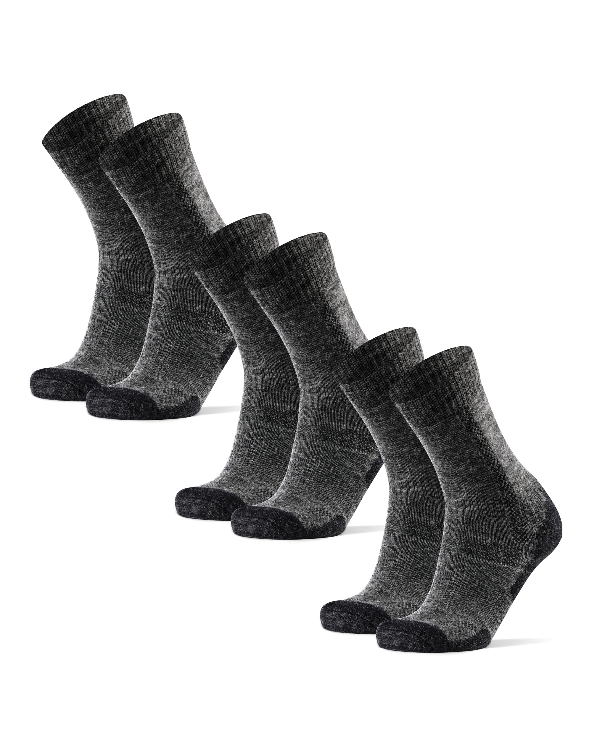 DANISH ENDURANCEHiking Socks, Winter Socks, Merino Wool Socks, Anti Blister, Cushioned, Crew Socks for Men & Women, 3-Pack
