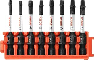 8 Embouts Carrés BOSCH CCSSQV208 - Résistants Aux Chocs - Pour Tournevis à Percussion