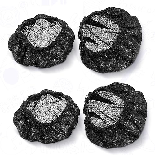 Vista 24 de BBTO 100 fundas desechables para auriculares, sanitarios, no tejidas, elásticas, para la mayoría de los auriculares (4.3 pulgadas, negro)