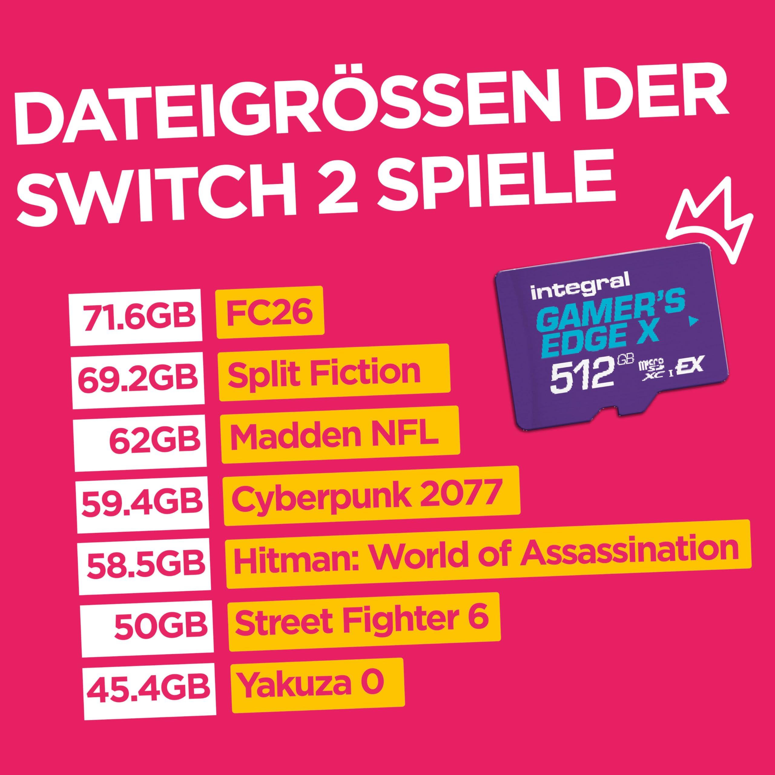 Integral 512GB Gamer's Edge X microSD Express für Switch 2 – bis zu 890MB/s Lesen – Bild 8