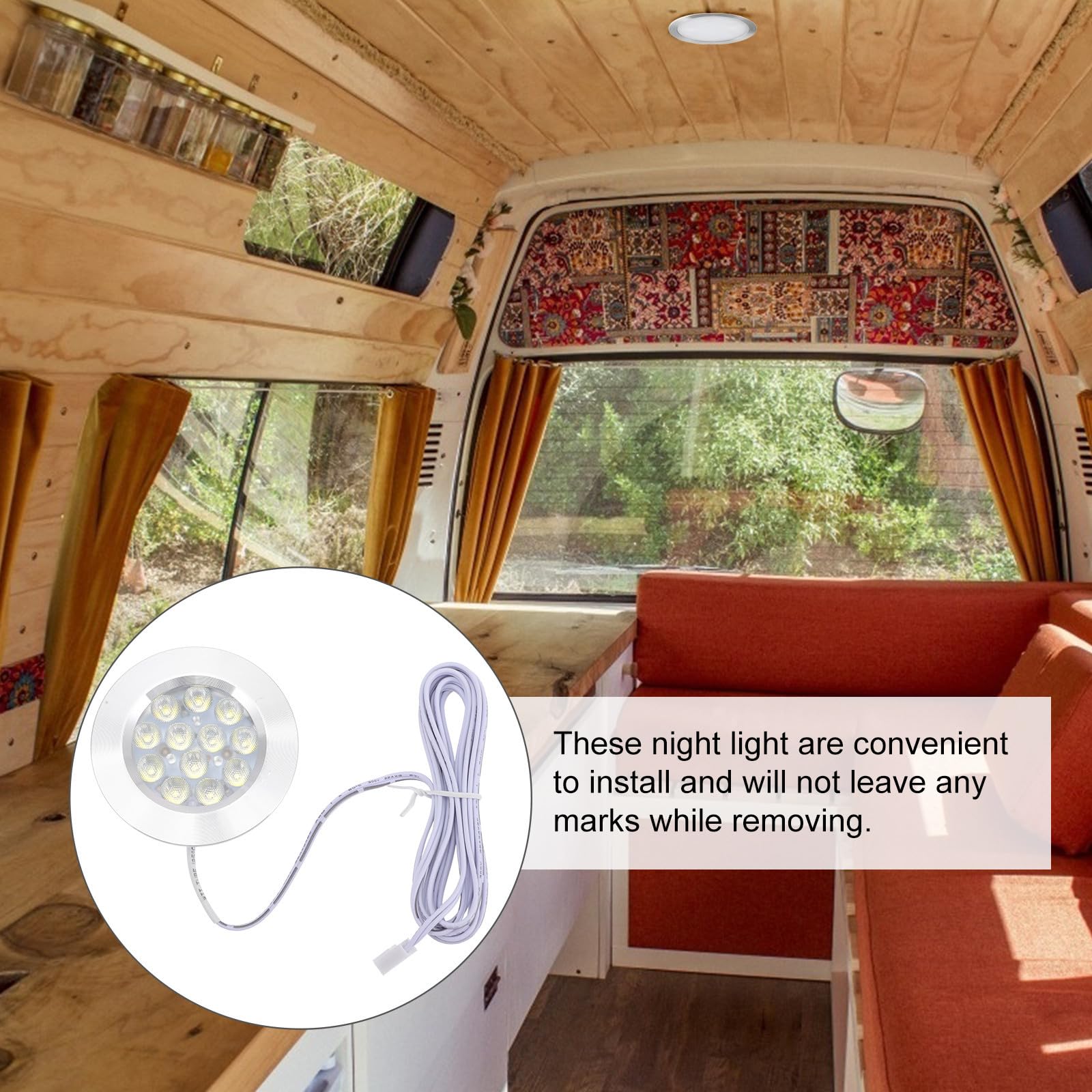 6 Pezzi Luce LED da Incasso 3w per Camper, Lega di Alluminio Bianco