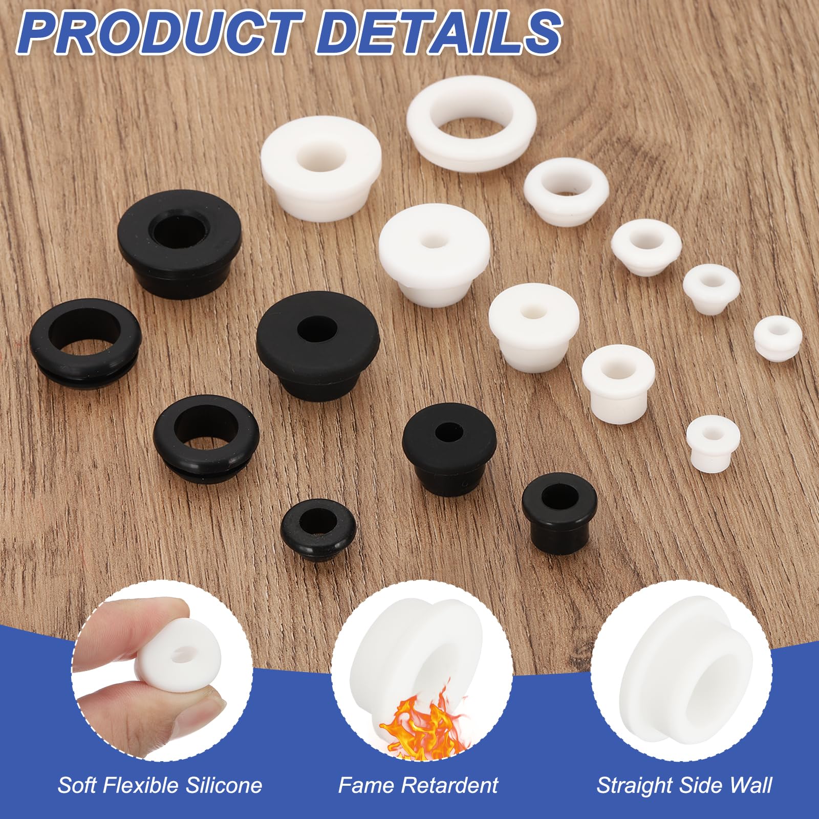 PATIKIL Silicone Rubber Grommet, 7 Pcs 1-1/8"(28mm) Drill Hole - Image 3