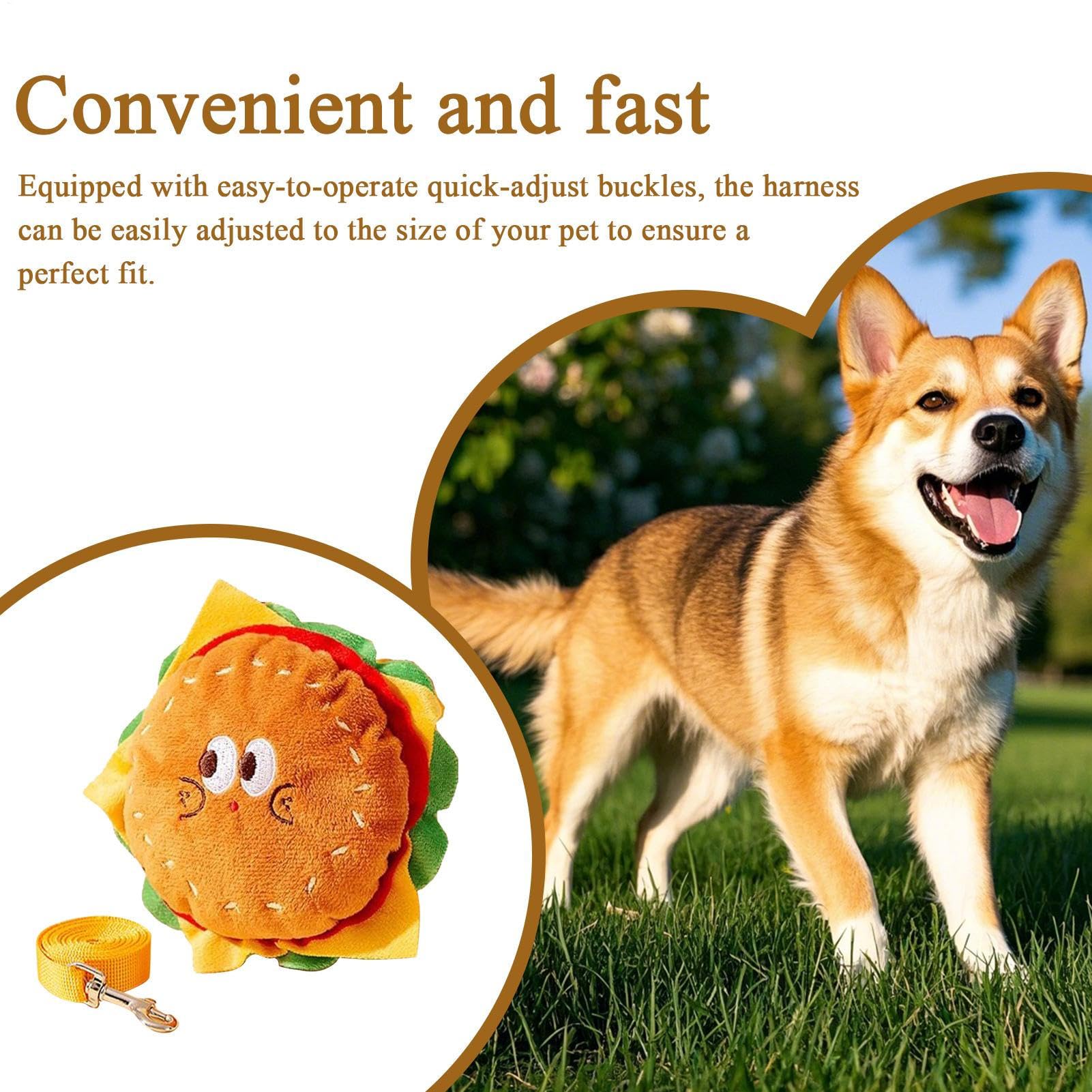 Arnés Con Mochila Para Perro,Chaleco Estilo Pack De Diseño Hamburguesa | Arnés De Paseo Para Perro Diseño Hamburguesa,Para Gatos Y Cachorros Seguridad Entrenamiento Viaje Senderismo Camping Sor