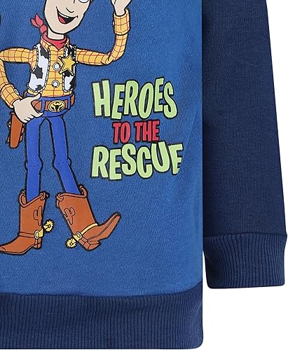 Miniatura 5 de Disney Toy Story - Sudadera con capucha y media cremallera para niños pequeños y pequeños, color azul y azul marino