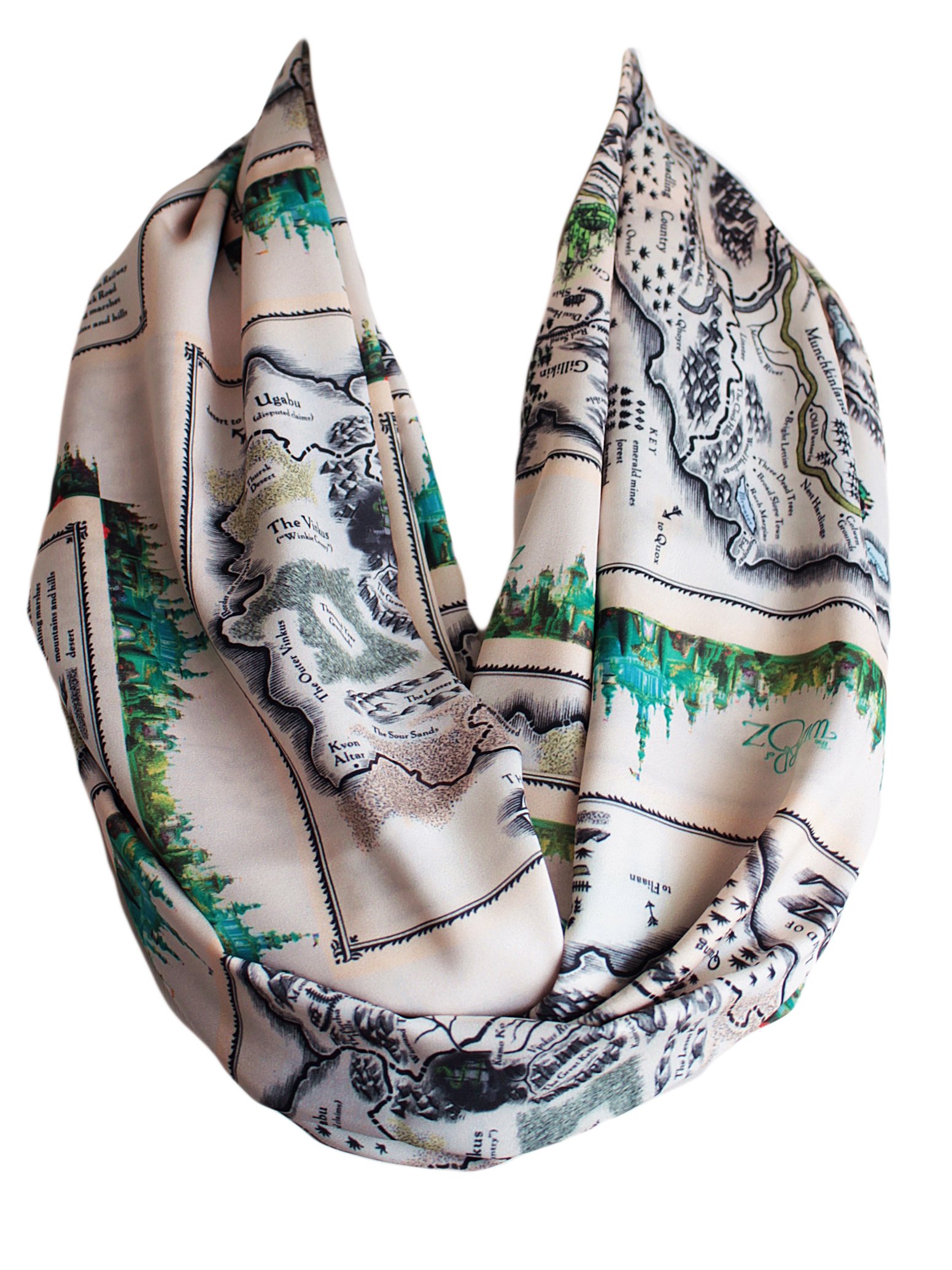 Etwoa The Wonderful Wizard of Oz Map Infinity Scarf Lyman Frank Baum