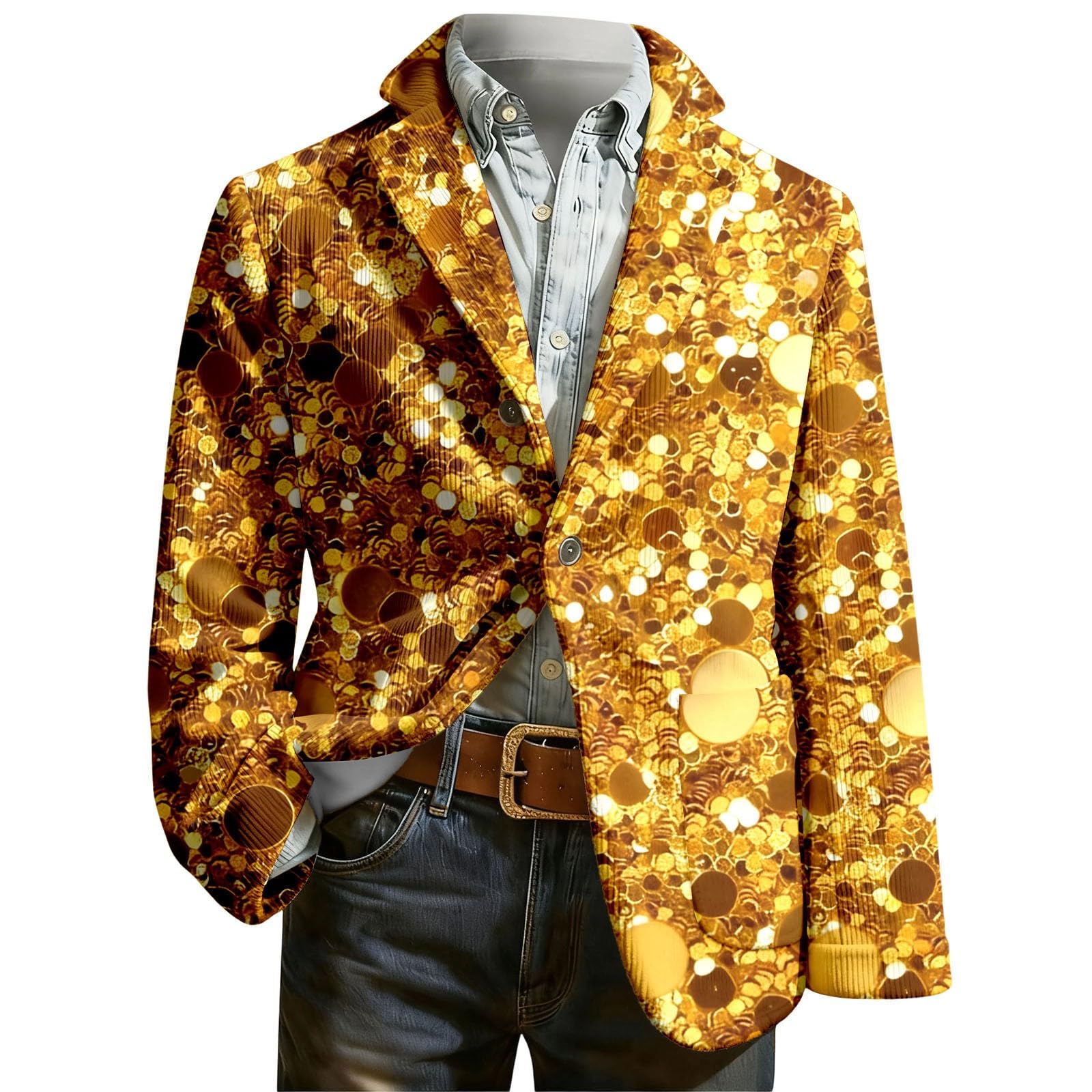 Elegante chaqueta de pana con estampado de esmoquin para hombre, estilo casual para fiestas, bodas y eventos nocturnos, discotecas, escenarios