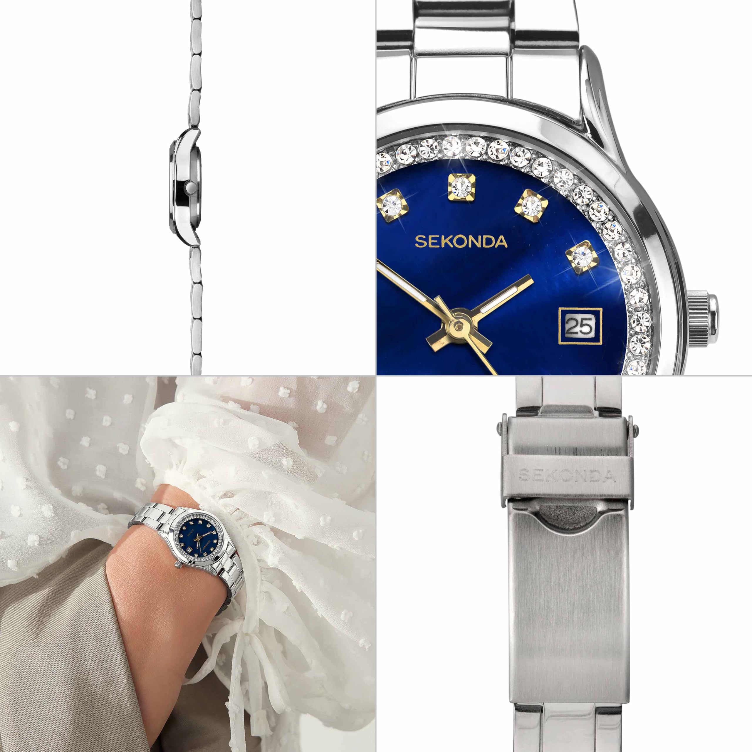 Sekonda Catherine Ladies 27mm Quartz Watch with Analogue Display, and Stainless Steel Bracelet