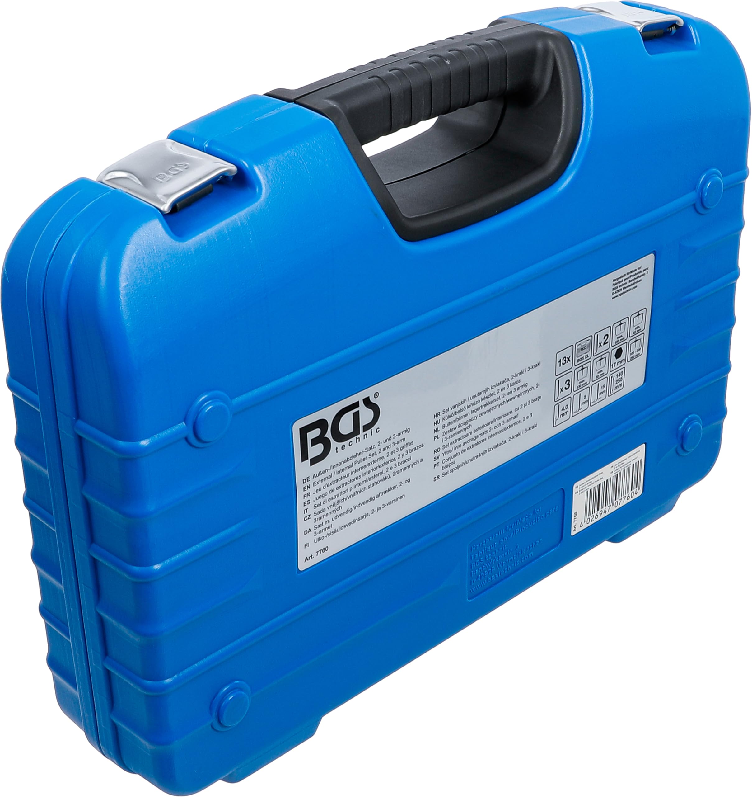 BGS 7760 | Set di estrattori p.interni/esterni, 2 e 3 bracci | 13 pz.