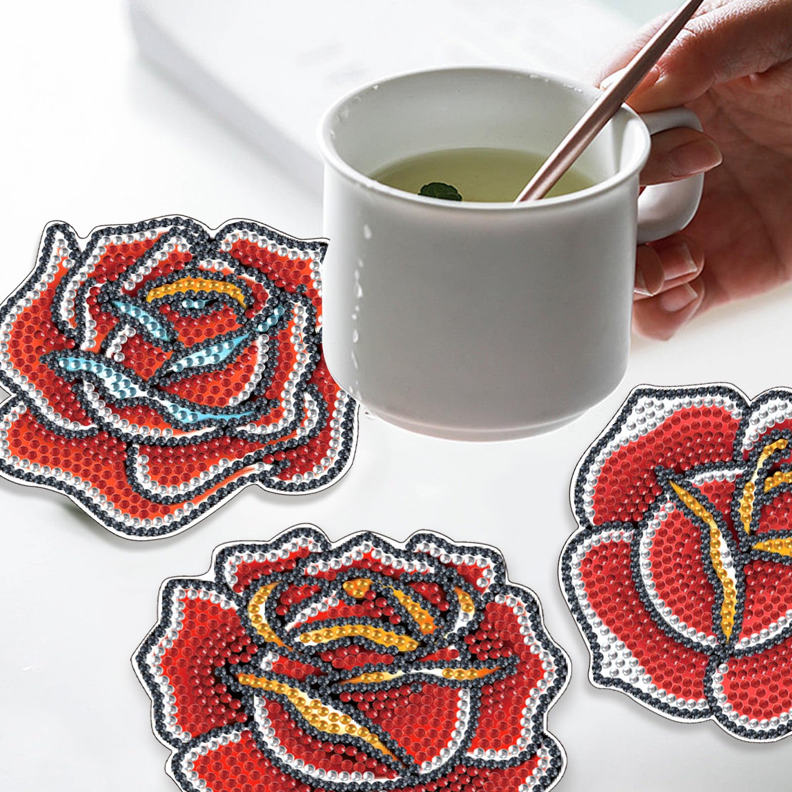 Dessous De Verre Diamond Painting Chat - Lot De 6 | Activité Créative Et Déco Unique | SHEGZHUC