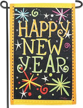 2025 Happy New Year Garden Flag 12x18 Inch Double Sided New Year FlagB