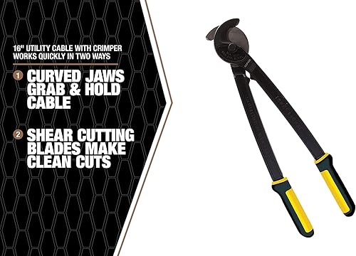 Miniatura 6 de Southwire CCPR1K - Cortadores de cables de trinquete resistentes con asas telescópicas