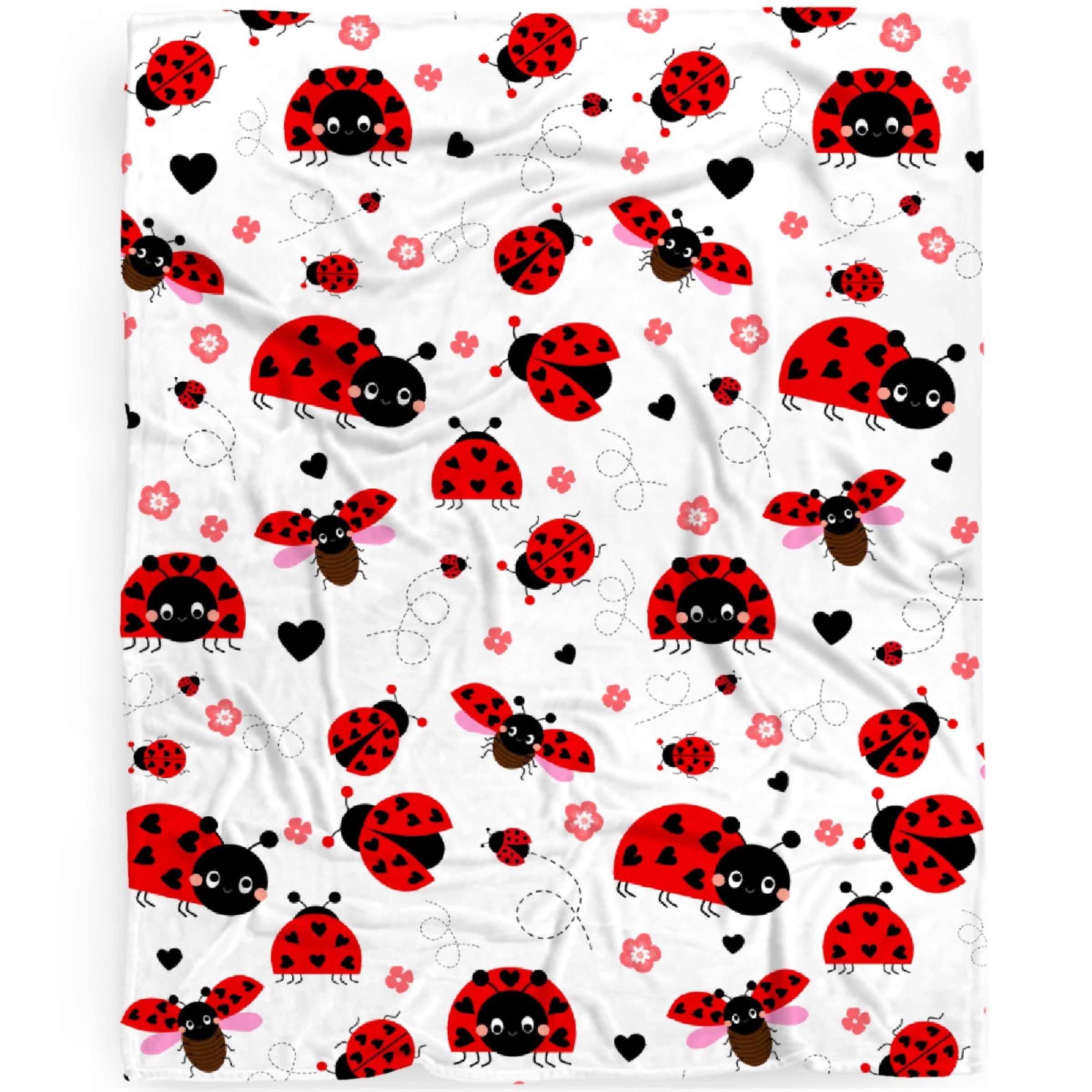 Lady-Bug Baby Blanket Gifts Super Soft Lady-Bug Toddler Blanket for Boys Girls, Newborn, Infant Nursery Crib 30x40 in for Pet/Toddler