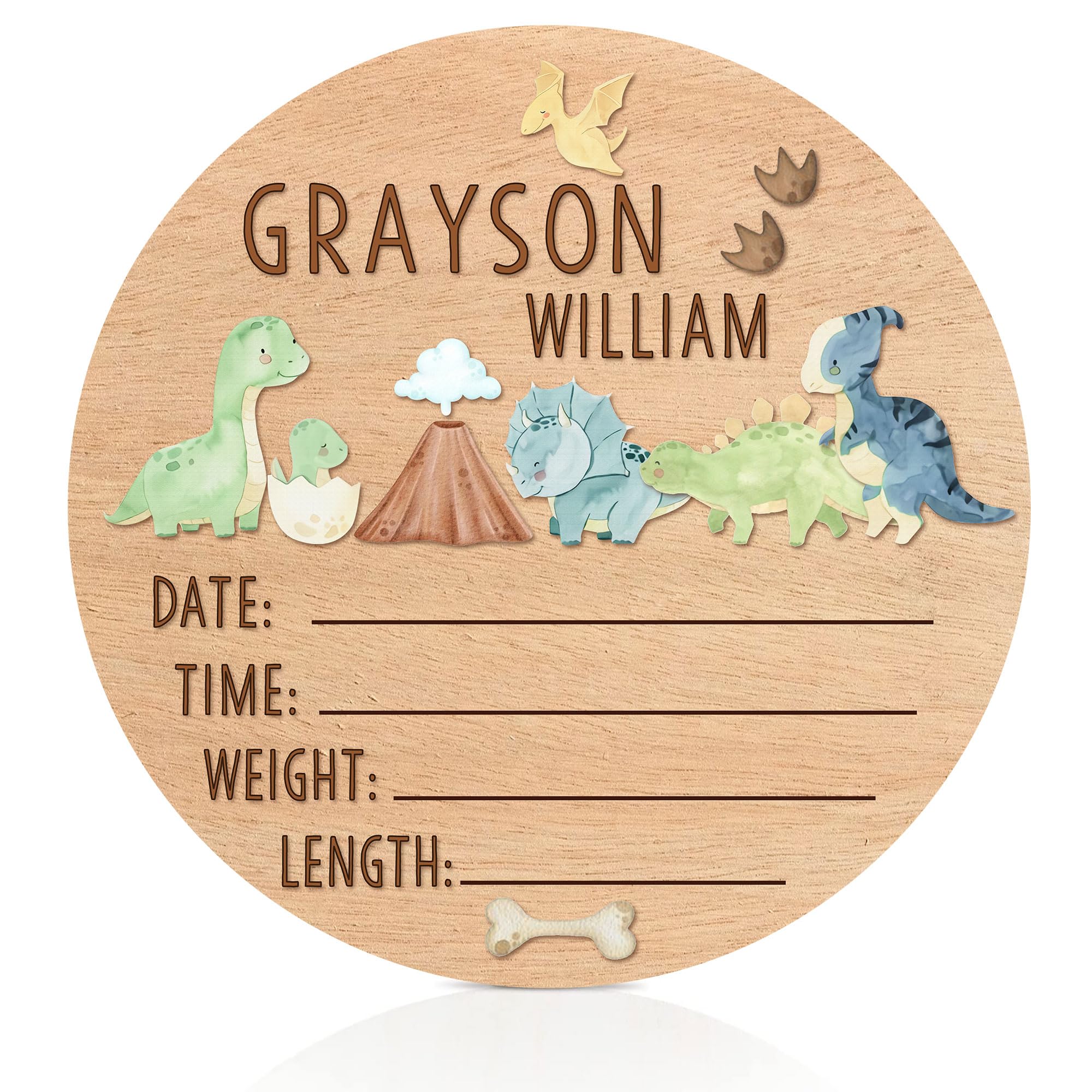 Baby Announcement Sign Personalized - Wooden Birth Stats Display For ...