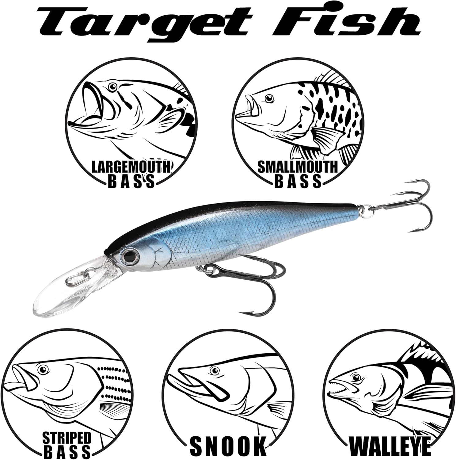 LUCKY CRAFT Pointer 78DD Freshwater Fishing Lure and Gear for Bass & Trout, 3 inch Deep Diving Suspending Jerkbait Fishing Line, Pressure-Ready Fish Bait, Premium Gear for Tackle Box,