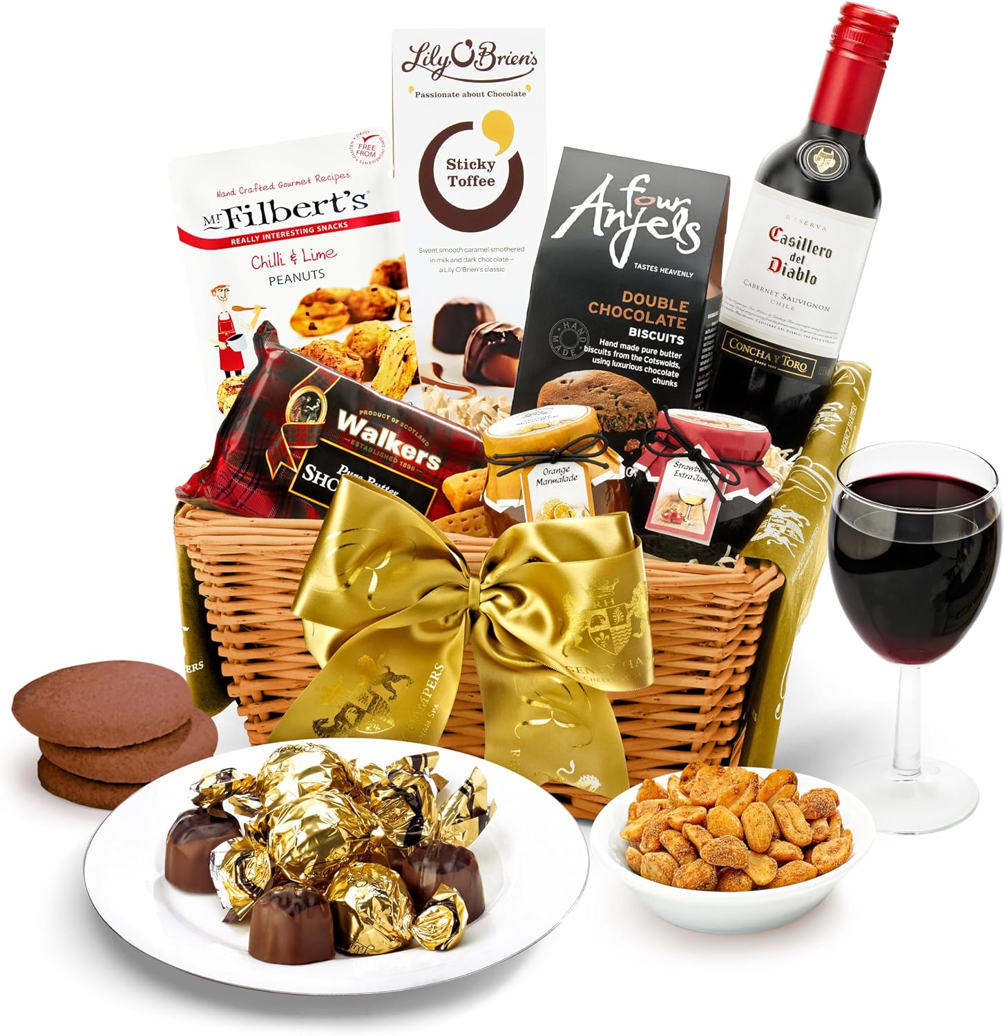 Windermere Red Wine Hamper - Luxury Merlot Gift Set with Gourmet ...