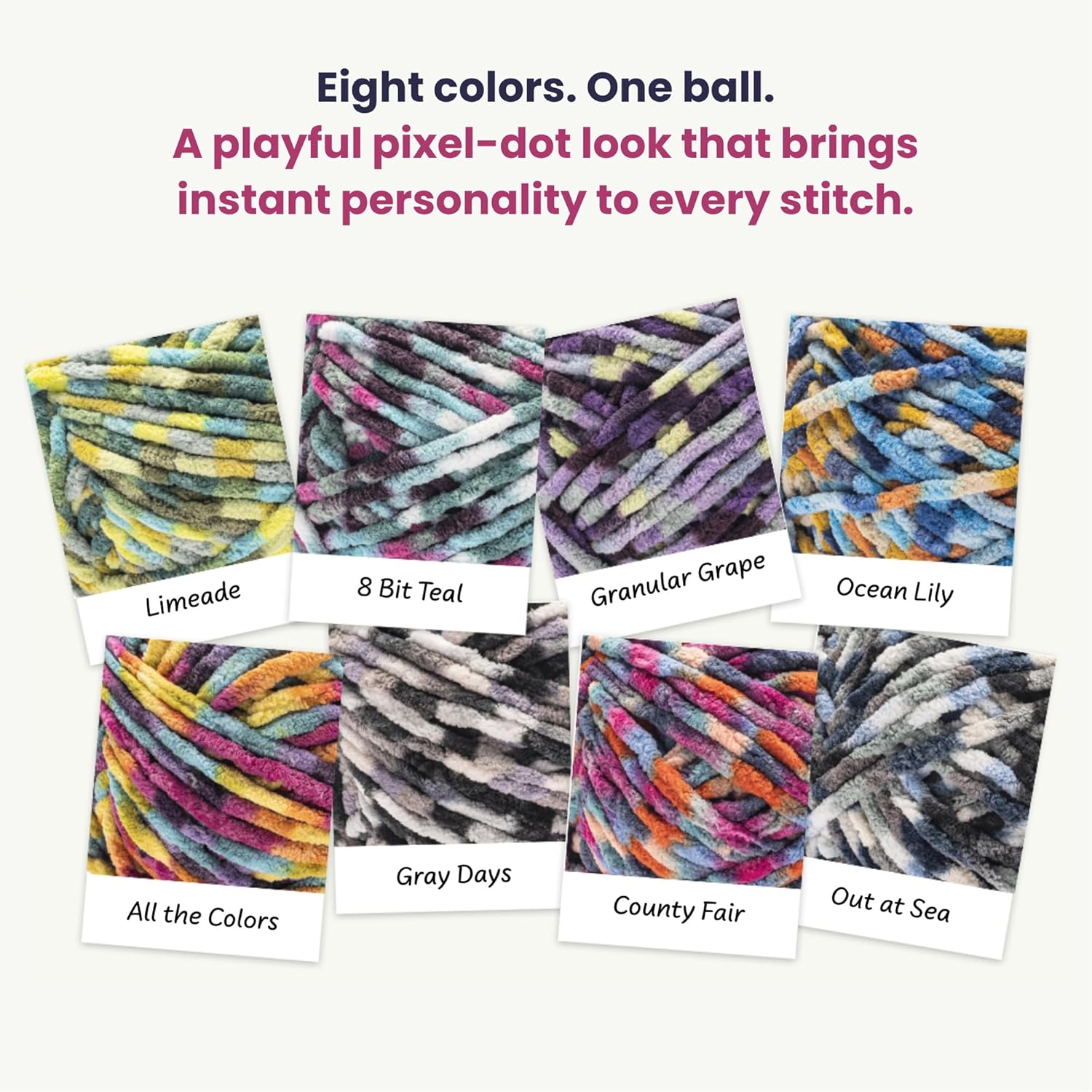 Bernat Blanket Pixel Limeade Yarn - 2 Pack of 300g/10.5oz - 100% Polyester - #6 Super Bulky - 191 Yards - Knitting/Crochet