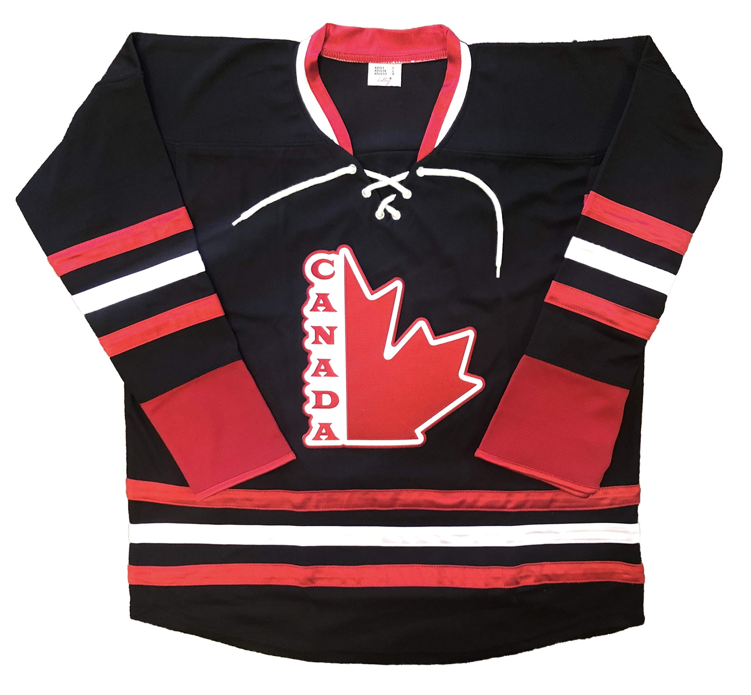 Tally Team Canada Hockey Jerseys (Black) - Black, Size XXL