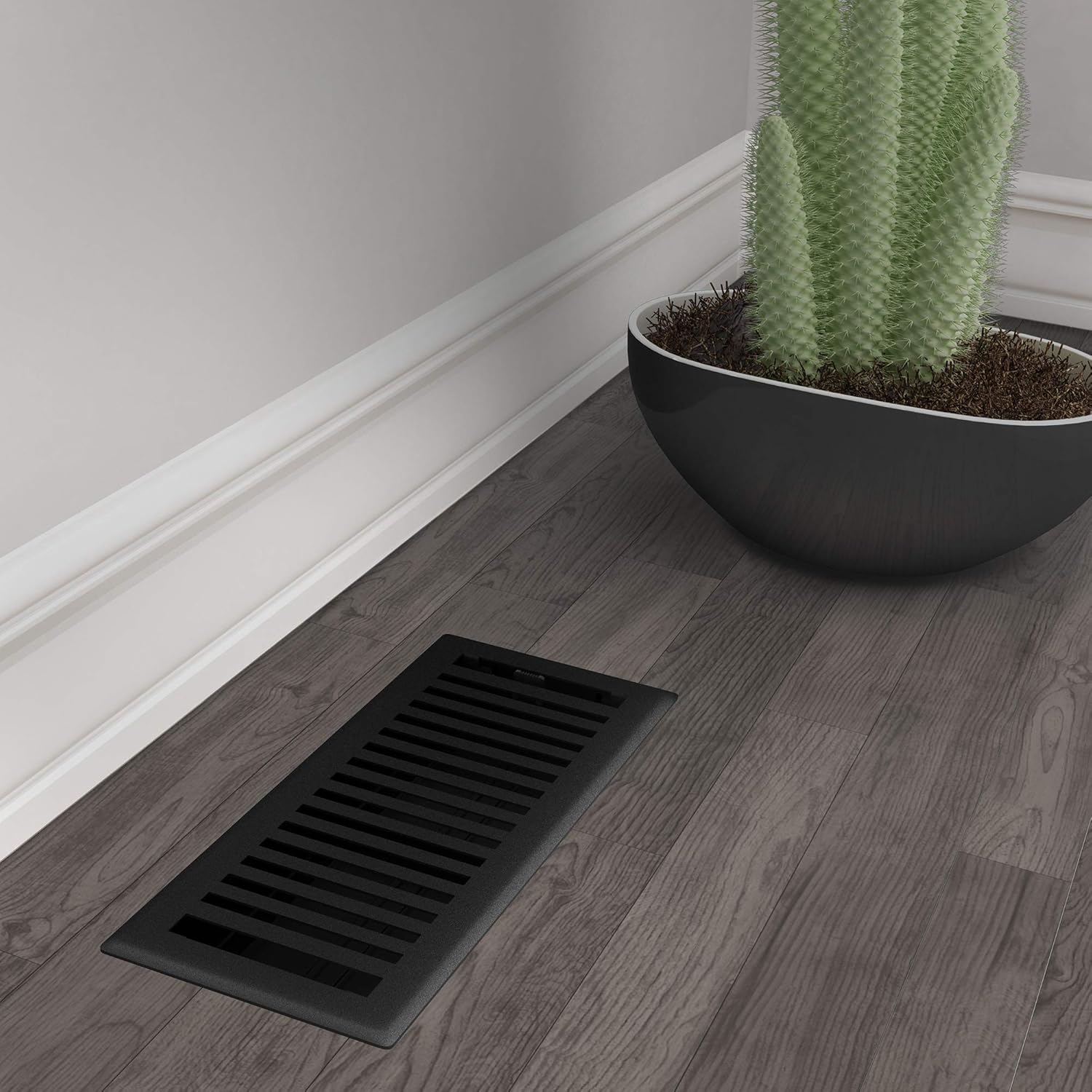 Imperial RG3440 Montezuma Decorative Floor Register, 4 x 12-Inch, Black Iron