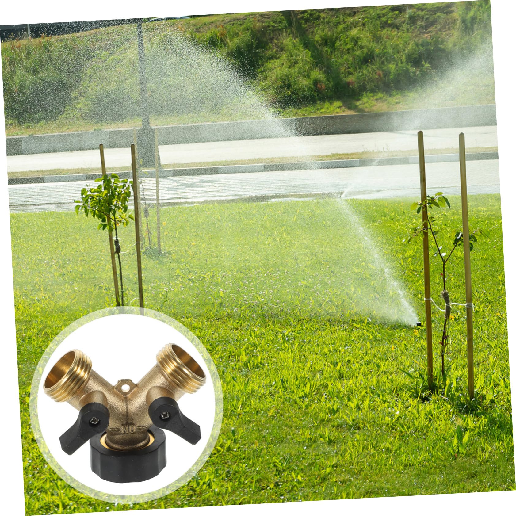 Kisangel 2pezzi Divisore per Tubo Flessibile y in Ottone Connettore per Tubo Flessibile Adattatore per Rubinetto Giardino Connettore Raccordo per