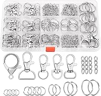 PAXCOO 300PCS Keychain Making Kit - Durable Metal Craft Supplies with Clips, Hooks, Rings for DIY Keychains, Purses, Lanyards
