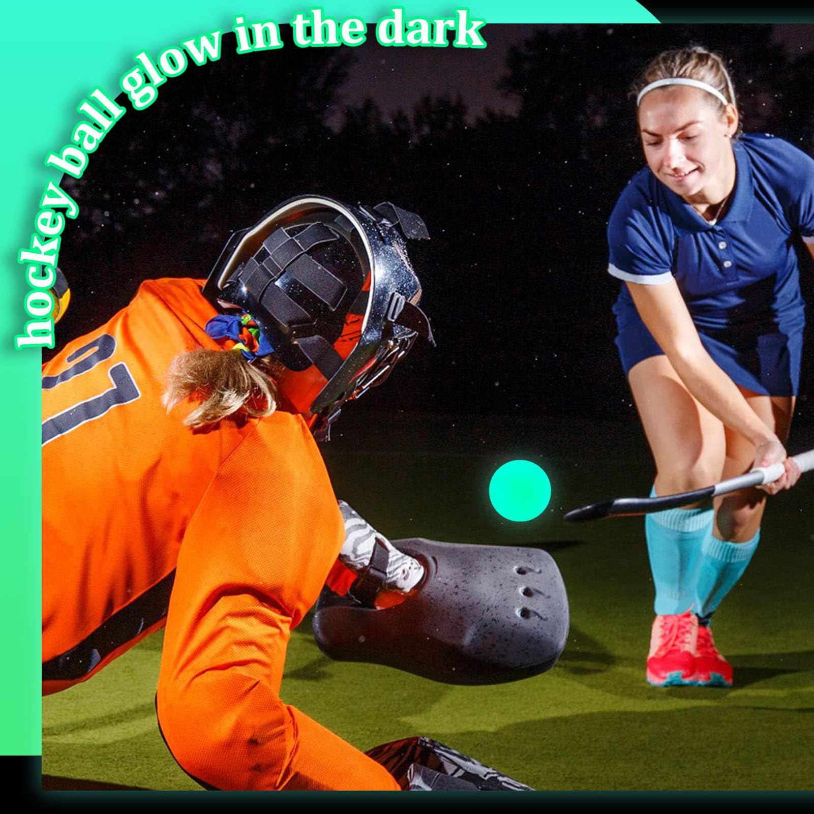 Palla da Hockey Che Si Illumina al Buio, Dischi da Hockey, 2 Palline Sportive Verdi Illuminate, Palle da Hockey su Strada, palloni Sportivi, Regali per Hockey su Pista per Giochi di Hockey