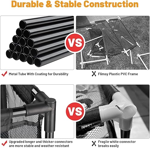 Miniatura 2 de Yescom Contenedor de malla de 36 x 24 x 35 pulgadas para almacenamiento de piscina, carrito rodante, organizador de red, marco de metal, contenedor