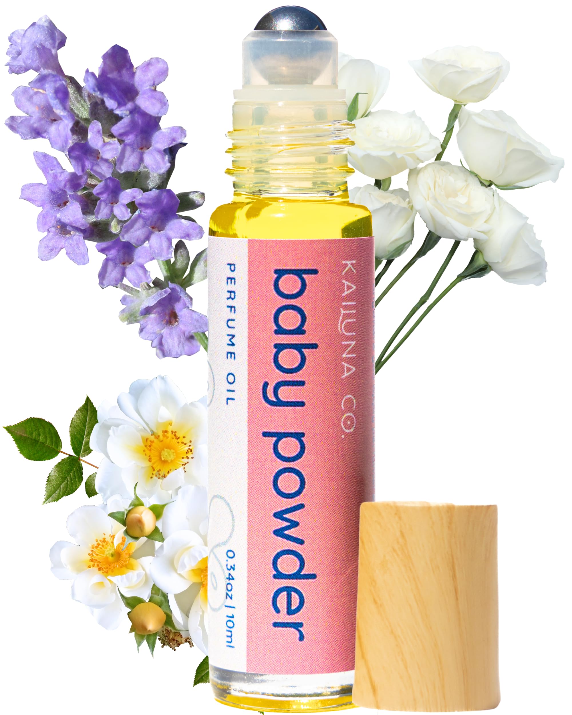 Baby Powder Pure Essential and Fragrance Oil Perfume Roll On with Pure Organic Jojoba Oil, Alcohol Free, Handmade in California