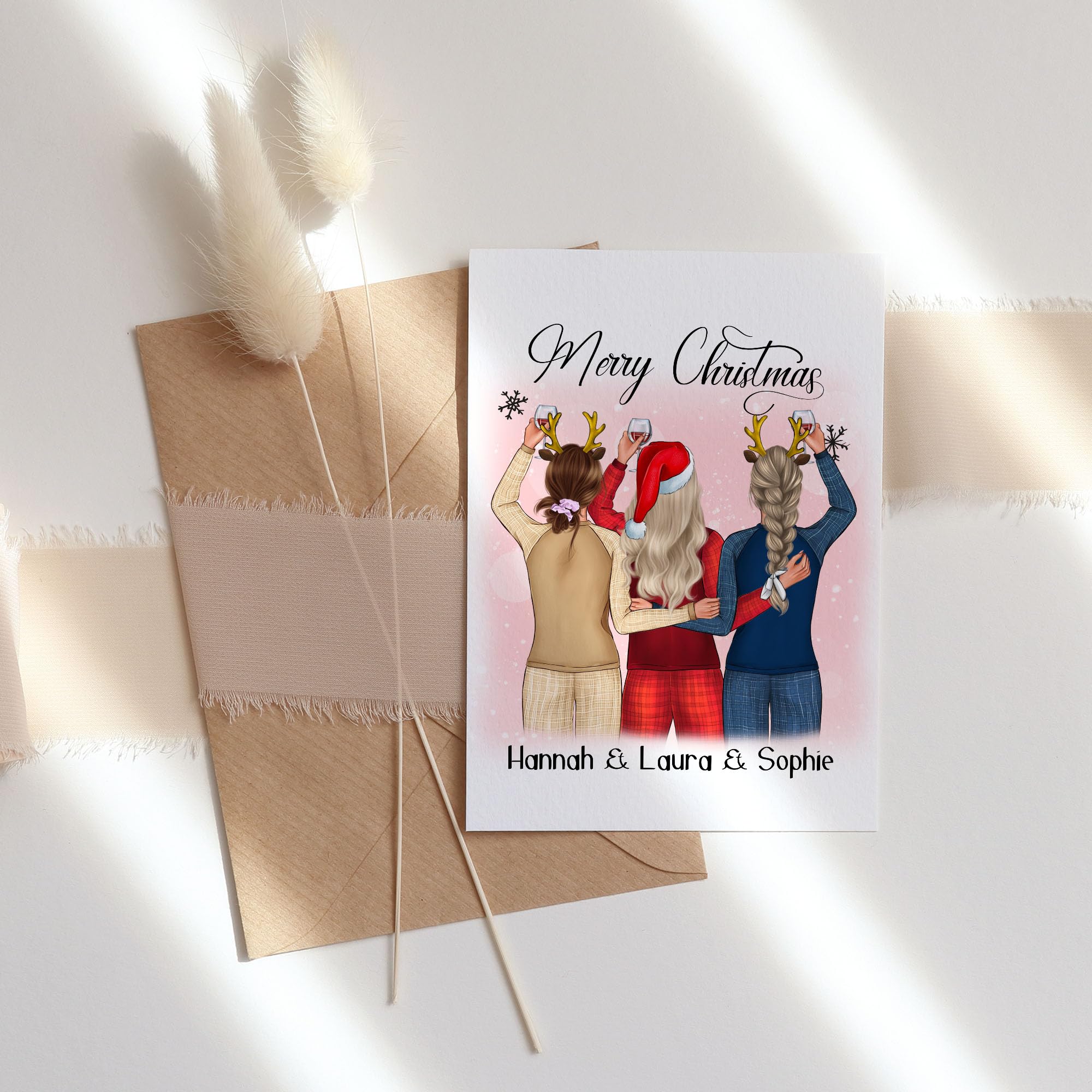 Lustige Weihnachtskarte Für Nichte Oder Neffen - Von Tante - Für Weihnachten - Grußkarte - Personalisiert