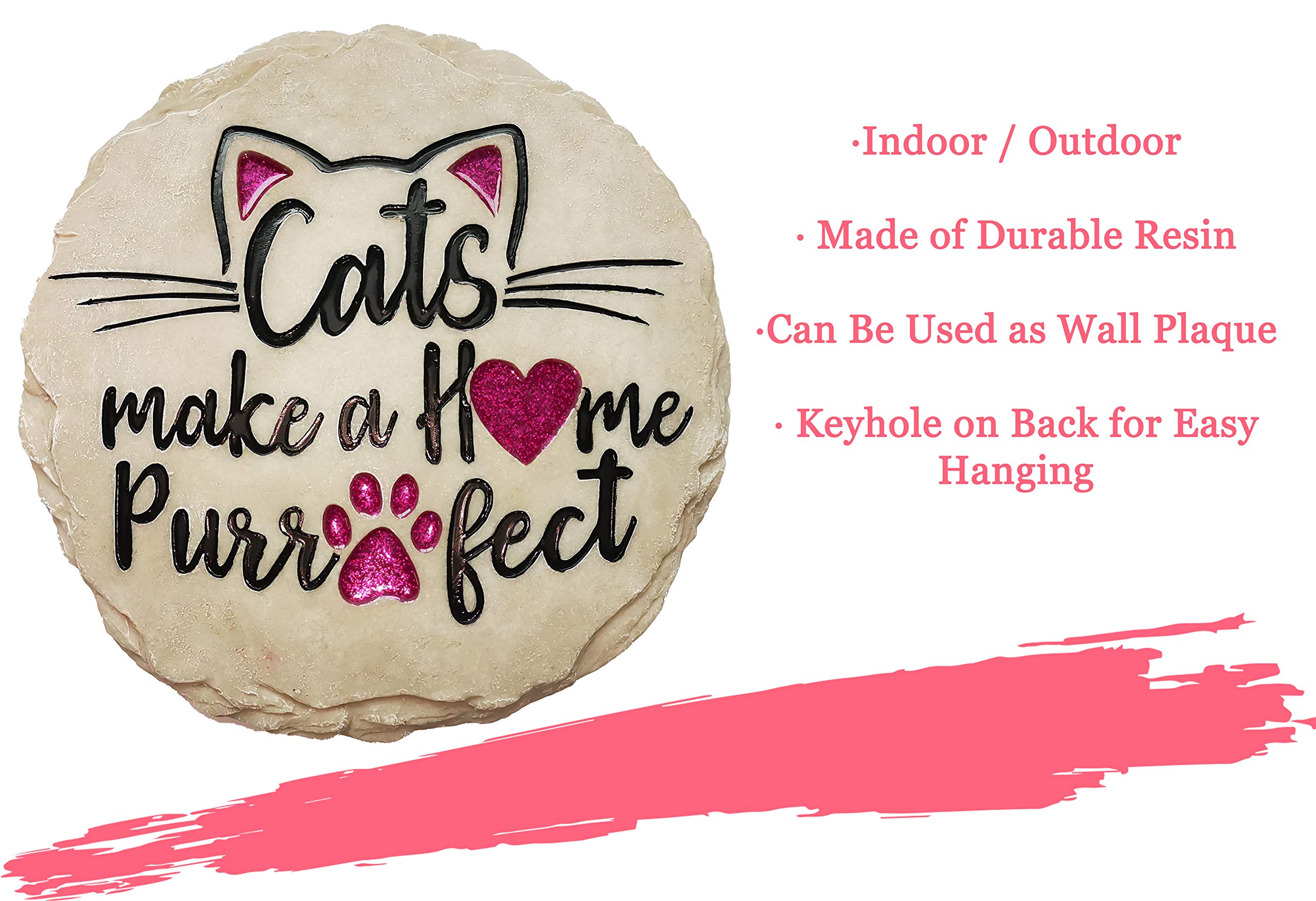 Spoontiques - Décoration de Jardin - Les Chats Font Une Pierre de Marche Parfaite pour la Maison - Pierre décorative pour Le Jardin