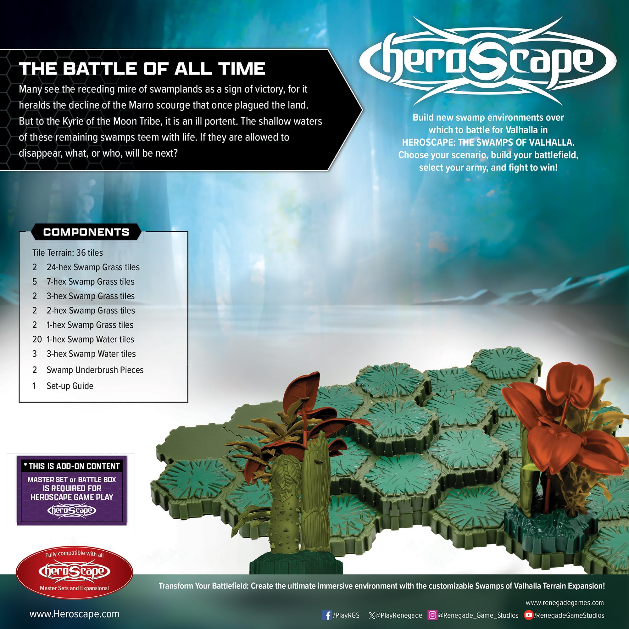 Heroscape: The Swamps of Valhalla Terrain Expansion - Board Game Expansion - Strategic Swamp Terrain - Heroscape - Image 2