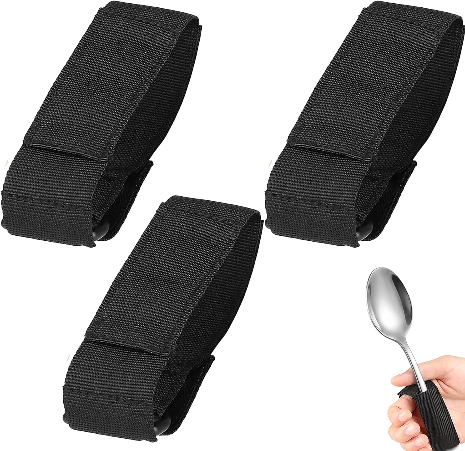 3pcs Universal Cuff Set, Universal Cuff Adaptive Utensil Holder, One Handed Adaptive Equipment for Eating Assistance Mealtime Activities