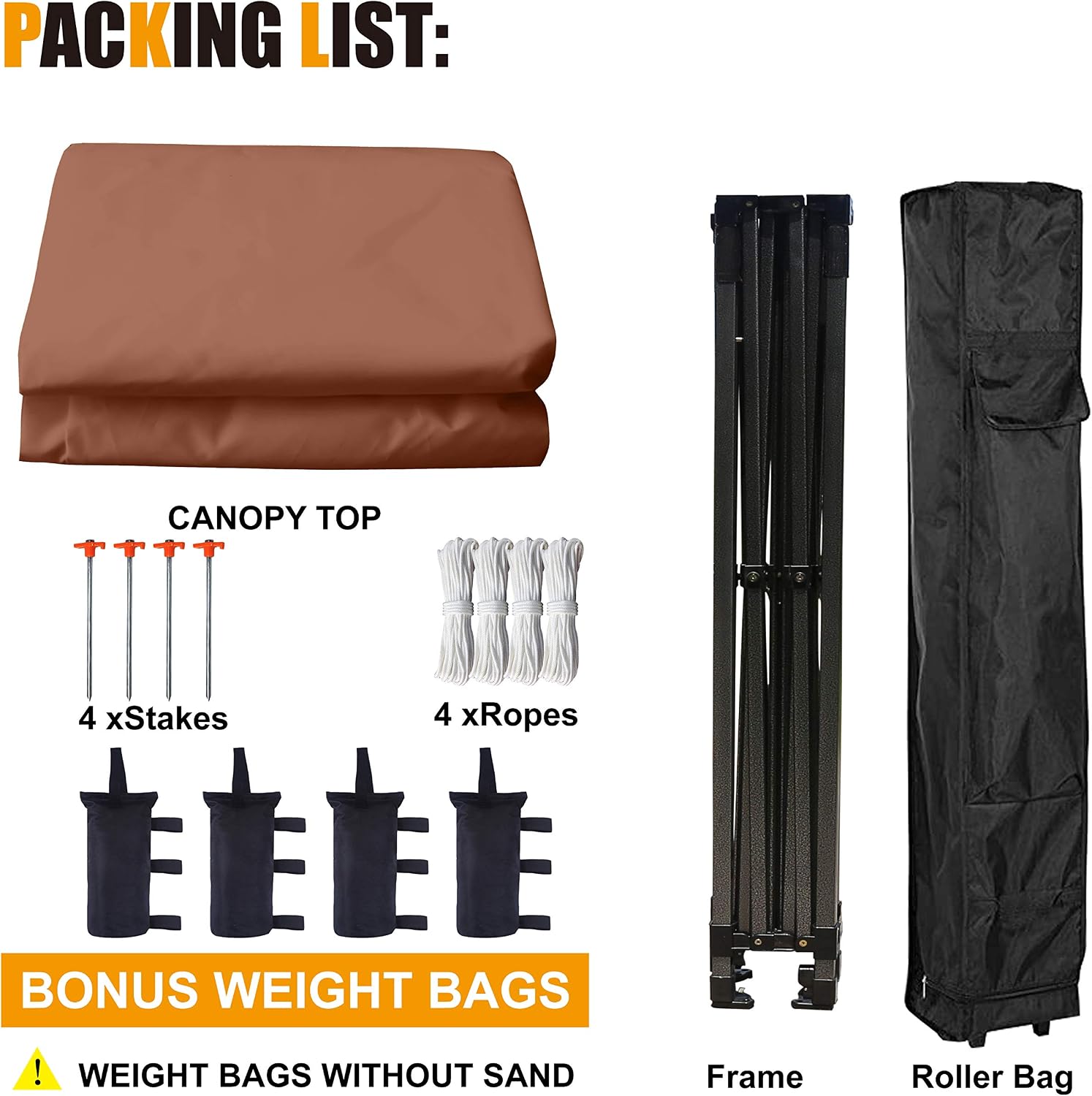 HLong 10x10 Heavy Duty Pop-Up Canopy Tent Commercial Grade, Brown