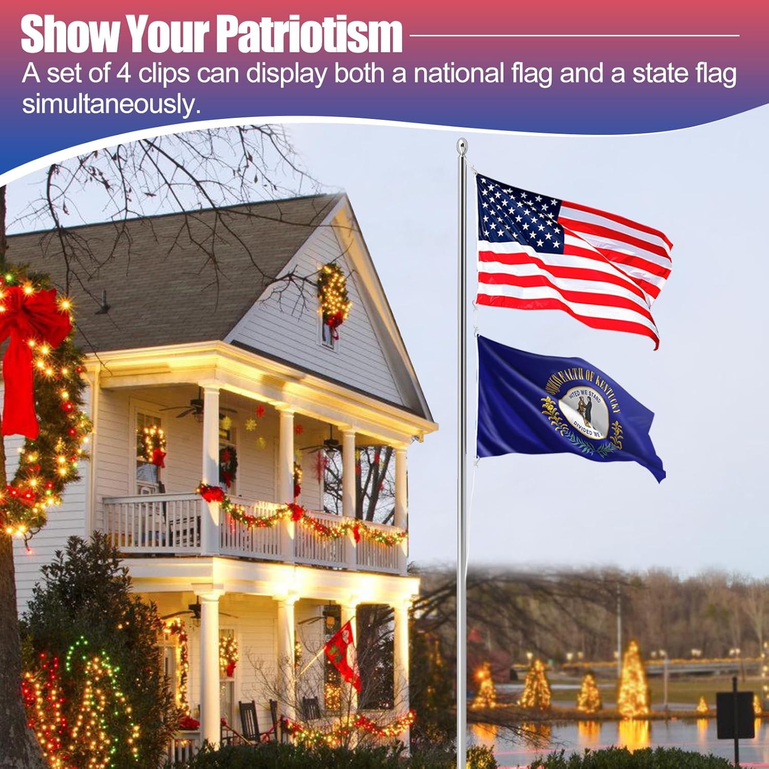 PAMASE Large Flag Clips for Flagpole Rope - 4pcs Heavy Duty 0.3in Thick Zinc Alloy Metal Swivel Snaps Hooks, Hold American National Flag Outdoor, Dog Leash, Key Chain, Leather Craft, Durable Antirust - Image 5