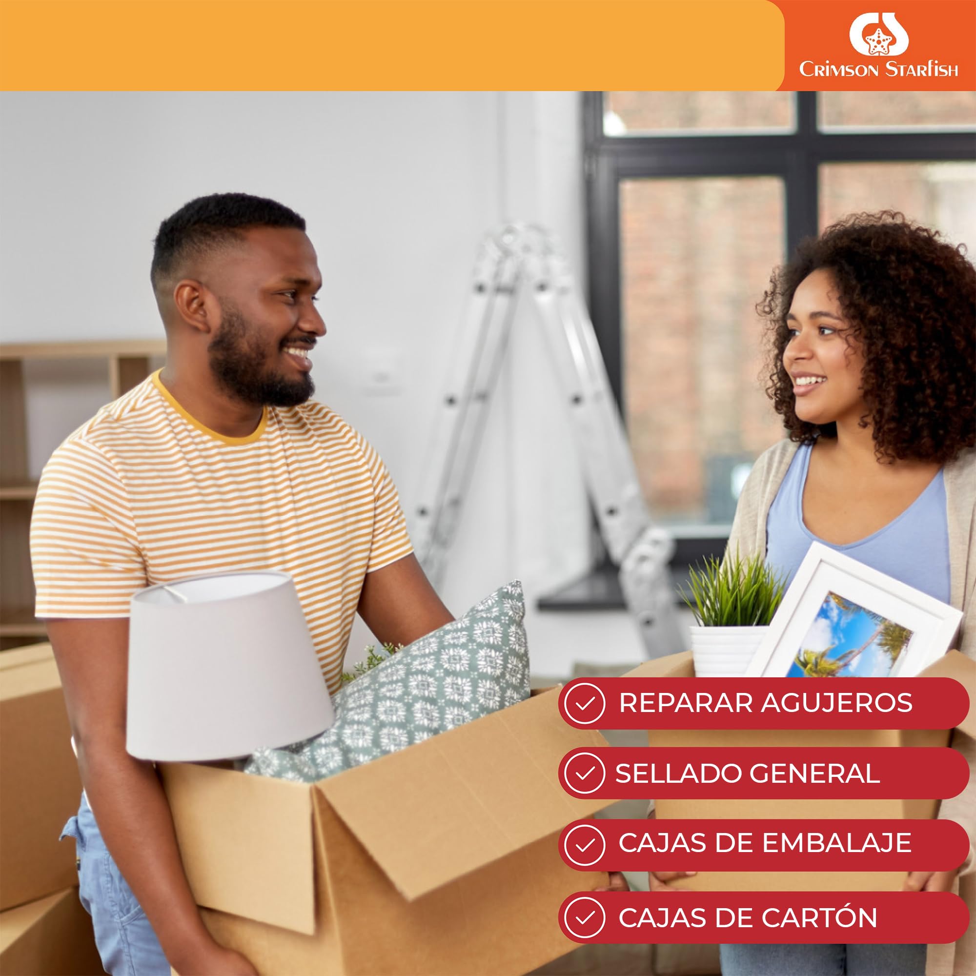 Crimson Starfish Cinta adhesiva plateada,6 rollos de cinta adhesiva Gaffer de 48 mmx45 m, cinta adhesiva multiusos para interiores y exteriores, cinta adhesiva ultra fuerte